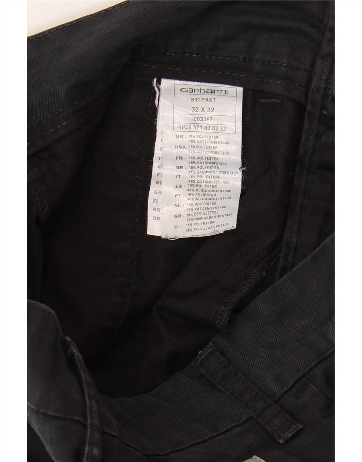 CARHARTT Pantalones chinos ajustados para hombre W32 L32 Algodón negro