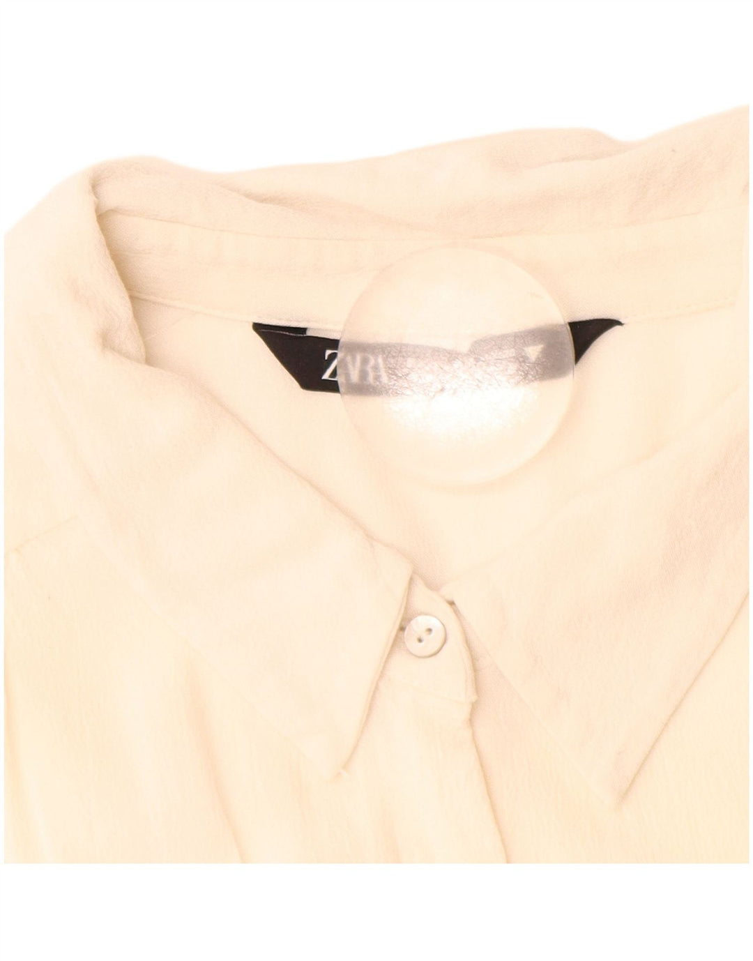 Zara Mujer Camisa UK 44 Mediana Lana Virgen Blanca