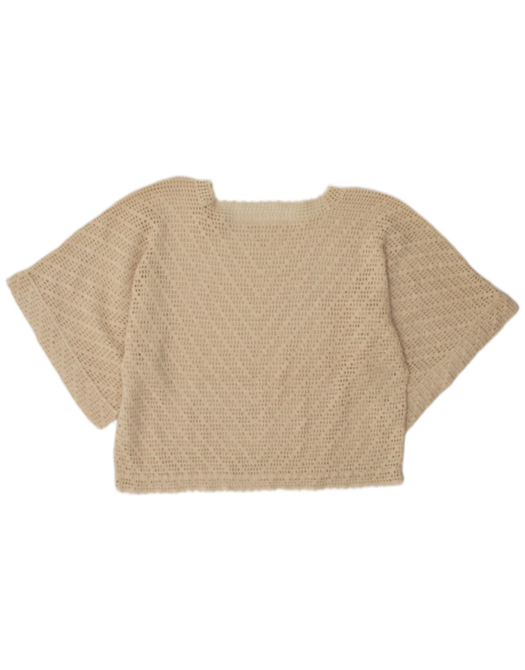 Vintage mujeres Batwing ver a través de la parte superior Reino Unido 16 beige grande