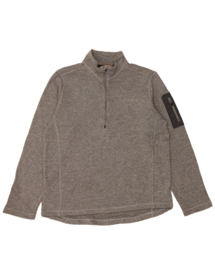 Eddie Bauer - Sudadera con cuello y cremallera para hombre, talla grande, poliéster gris