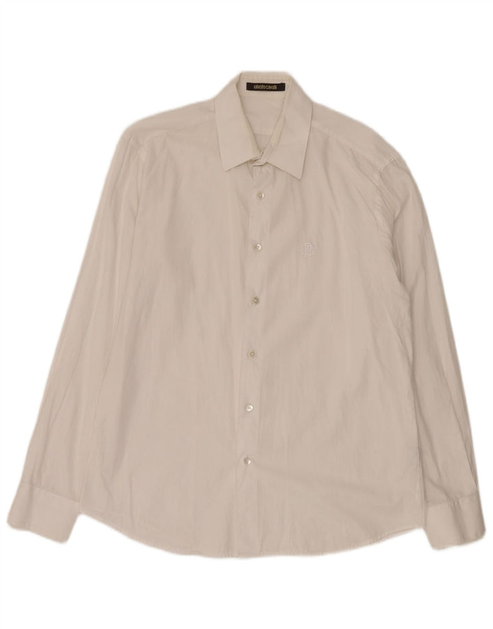 Camisa Roberto Cavalli Hombre Talla 41 16 Grande Algodón Blanco