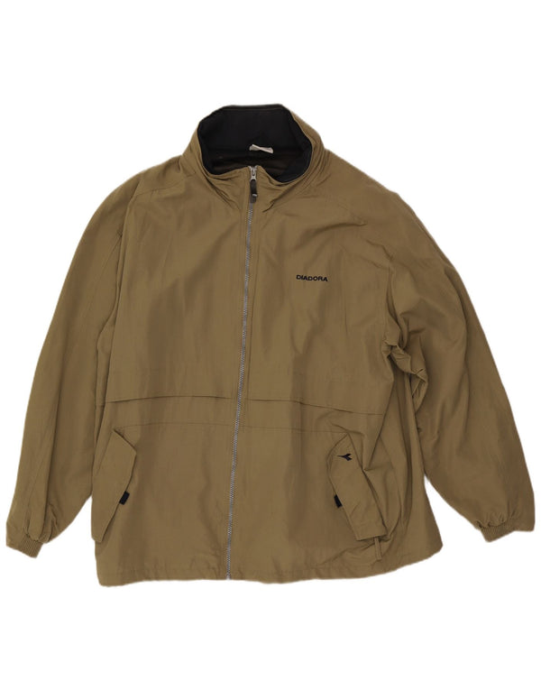 Diadora Chubasquero con capucha para hombre ES 42 XL Caqui Poliamida