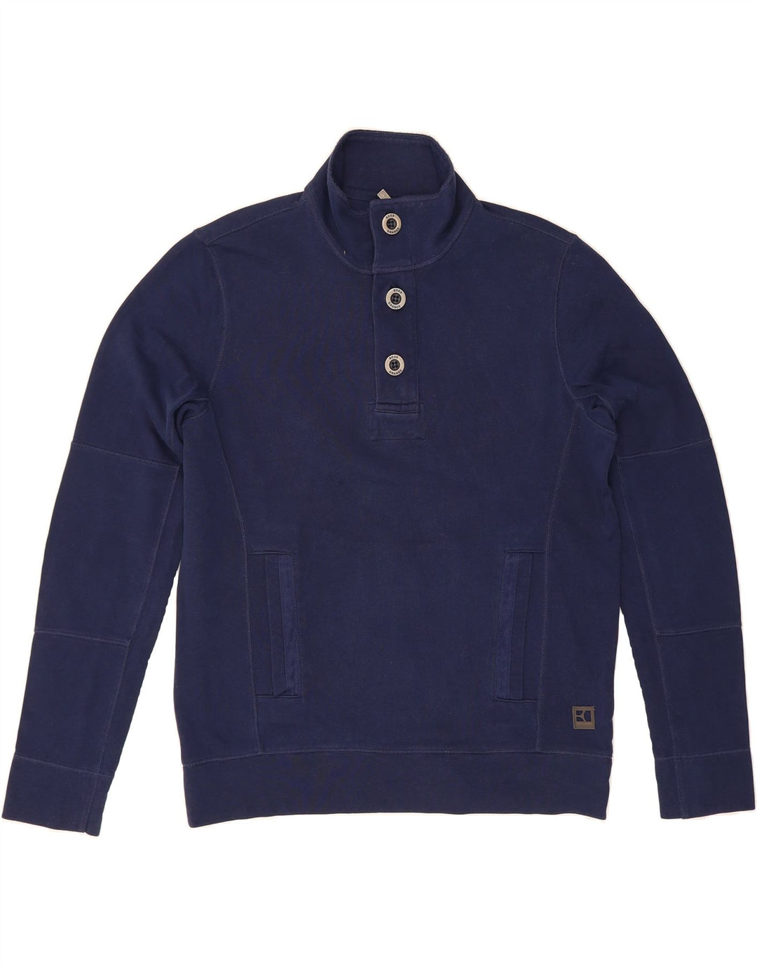 BOSS ORANGE Mens Button Neck Sweatshirt Jumper Small Navy Blue Cotton Vintage Boss Orange and Second-Hand Boss Orange from Messina Hembry 