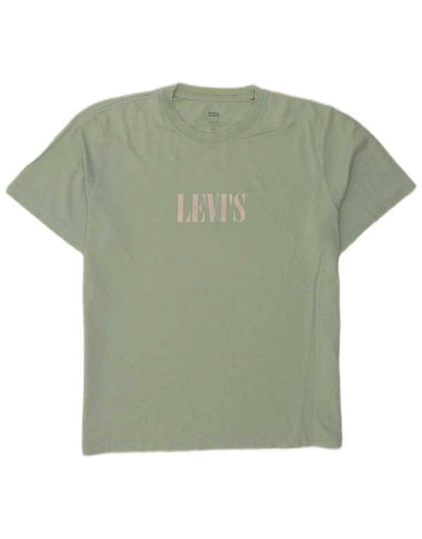 Levi's Camiseta con gráfico de corte relajado para hombre Top de algodón verde medio