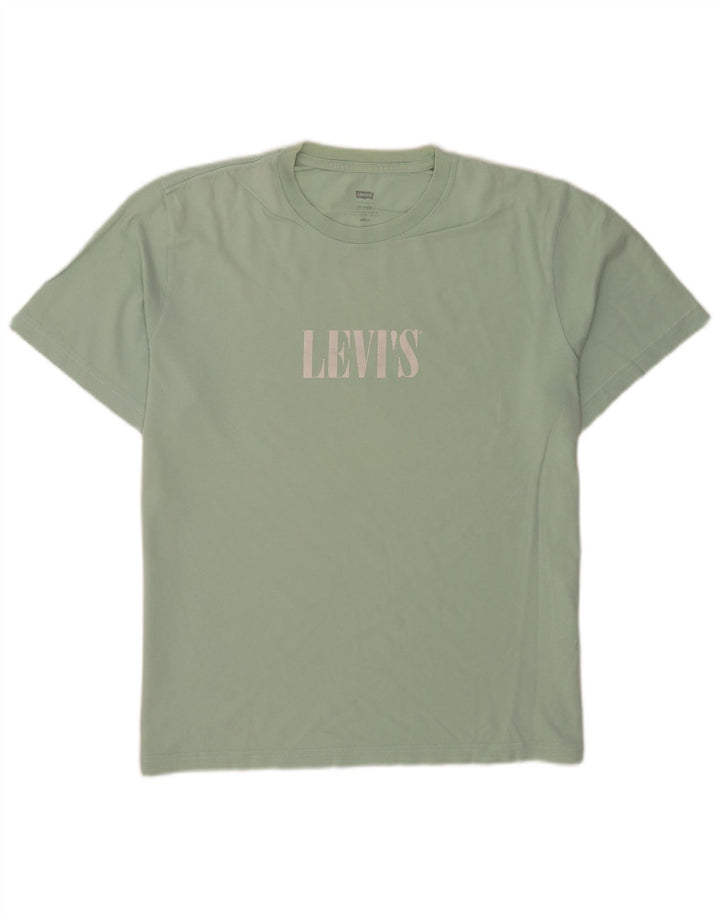 Levi's Camiseta con gráfico de corte relajado para hombre Top de algodón verde medio