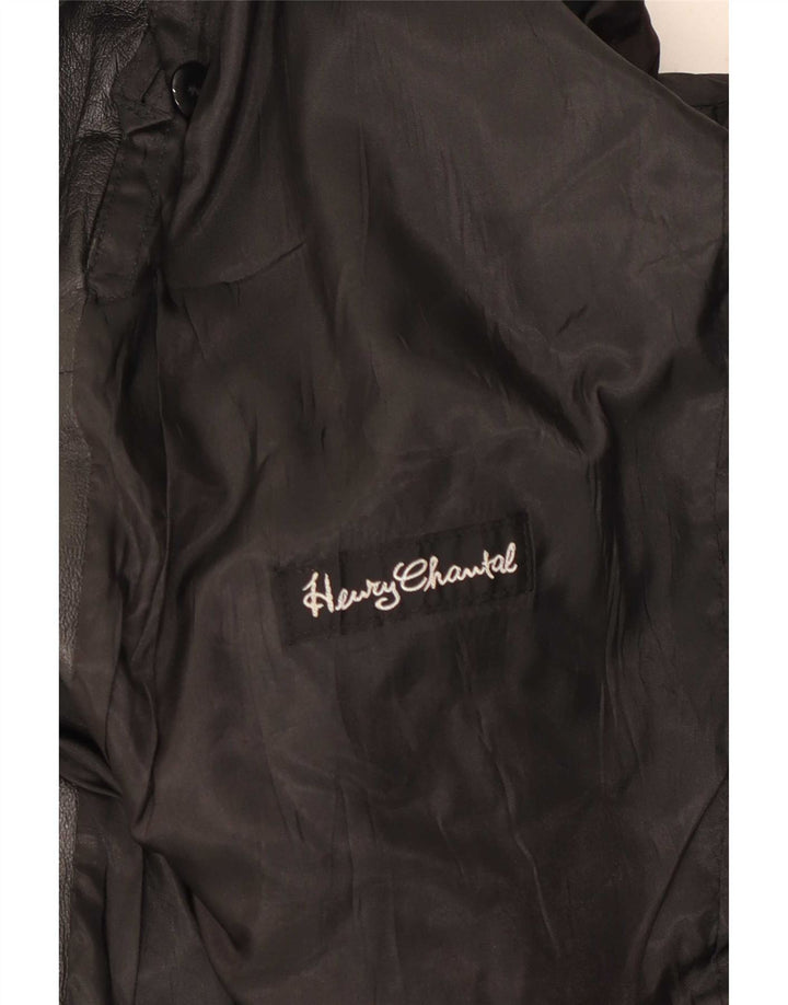 Chaqueta de cuero vintage para hombre UK 38 Medium Black