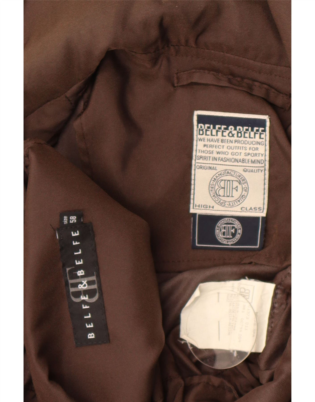 Belfe & Belfe Parka con capucha para hombre IT 58 4XL Marrón Poliamida