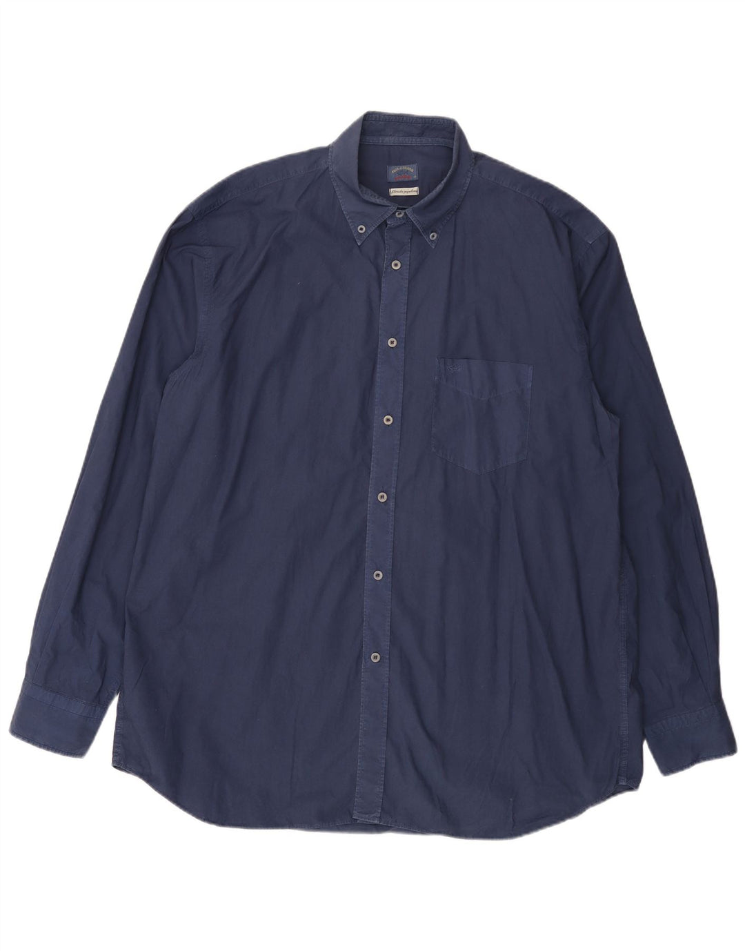 PAUL & SHARK Camisa Hombre Talla 46 2XL Azul Marino