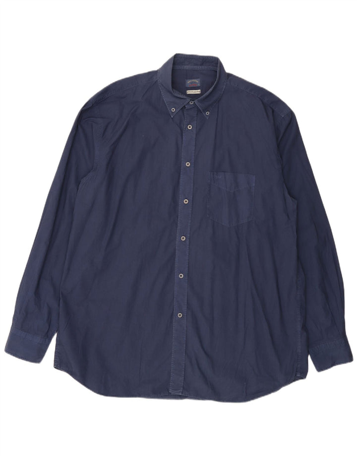 PAUL & SHARK Camisa Hombre Talla 46 2XL Azul Marino