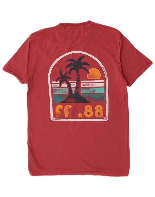 Camiseta estampada de hombre Fat Face Top pequeño de algodón rosa para playa