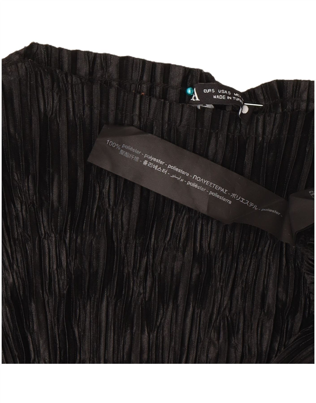Zara Blusa Mujer Top UK 10 Small Poliéster Rayas Negras