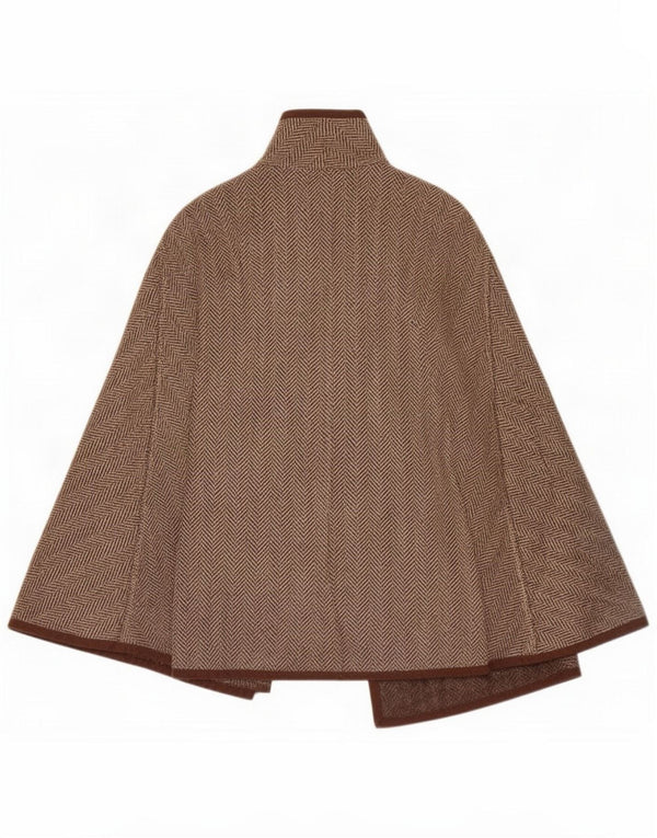 Capa vintage con 1 botón para mujer Talla única Marrón Espiga
