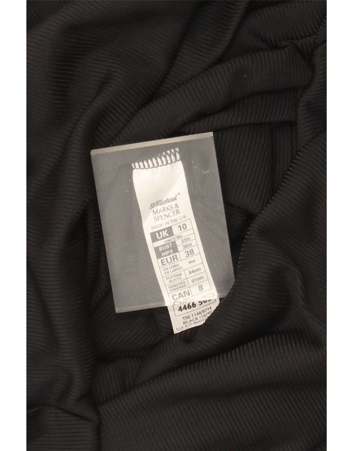 Marks & Spencer Vestido largo para mujer UK 10 Small Nylon negro