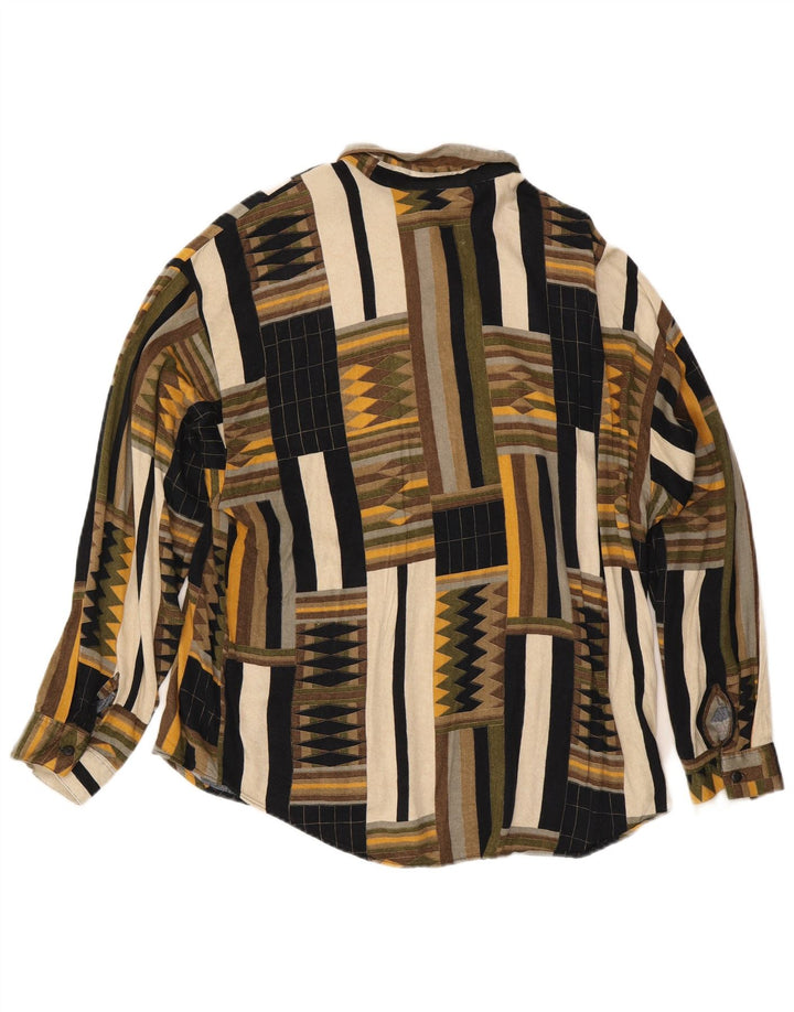 Camisa de hombre Hutspah XL Rayón geométrico multicolor
