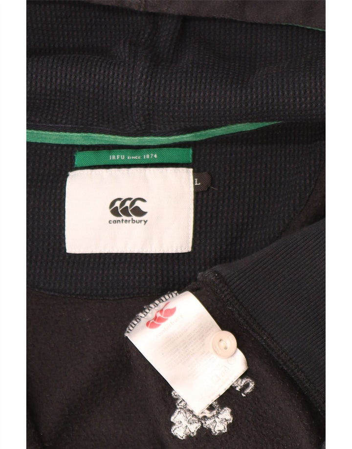 CANTERBURY Suéter con capucha y cremallera para hombre Grande Algodón negro