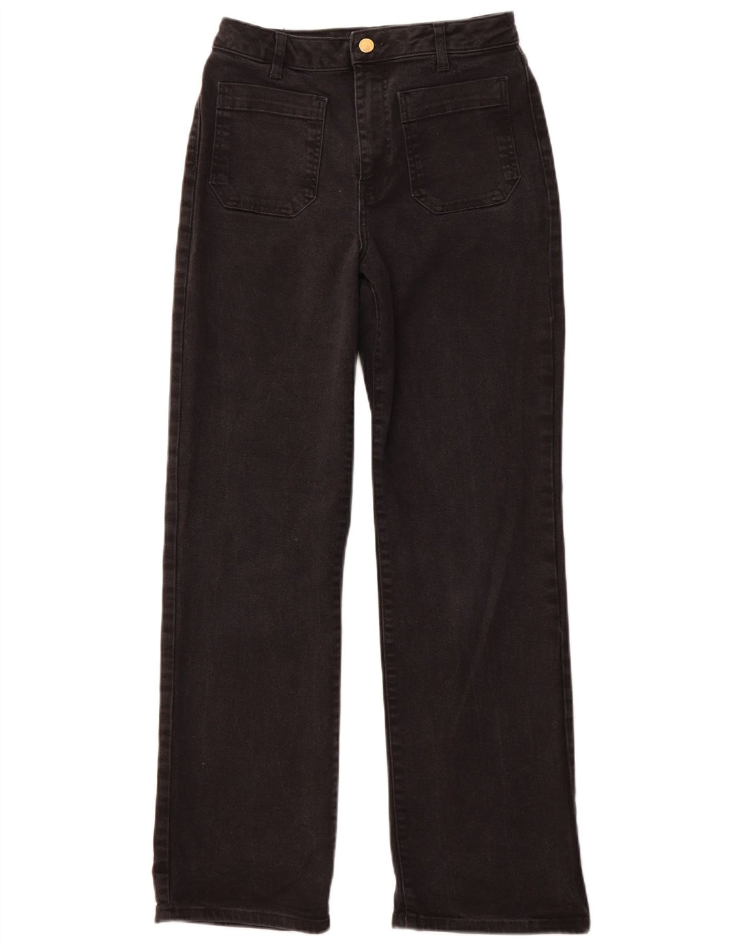 MINT VELVET Vaqueros rectos de cintura alta para mujer UK 10 Small W28 L30 Negro