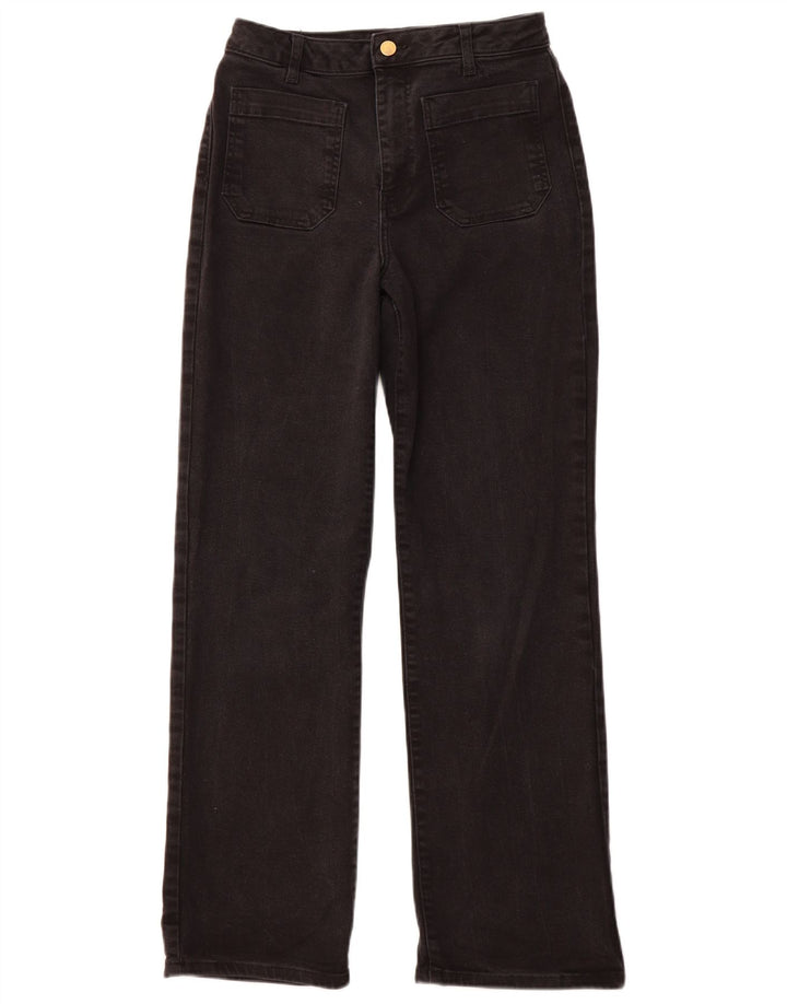 MINT VELVET Vaqueros rectos de cintura alta para mujer UK 10 Small W28 L30 Negro