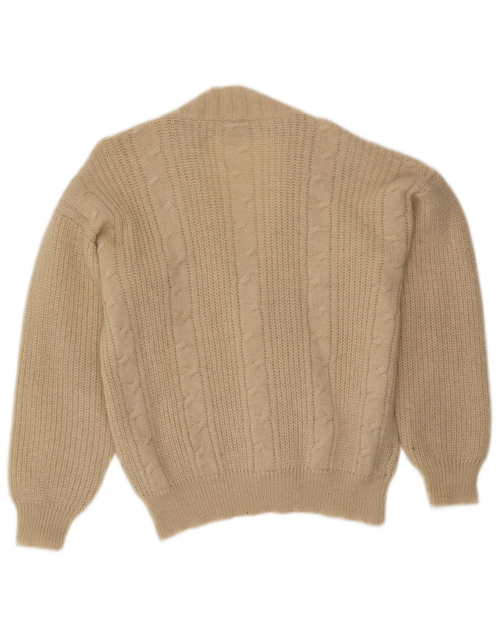 Belfe Hombre Cárdigan Suéter Medio Blanco Roto