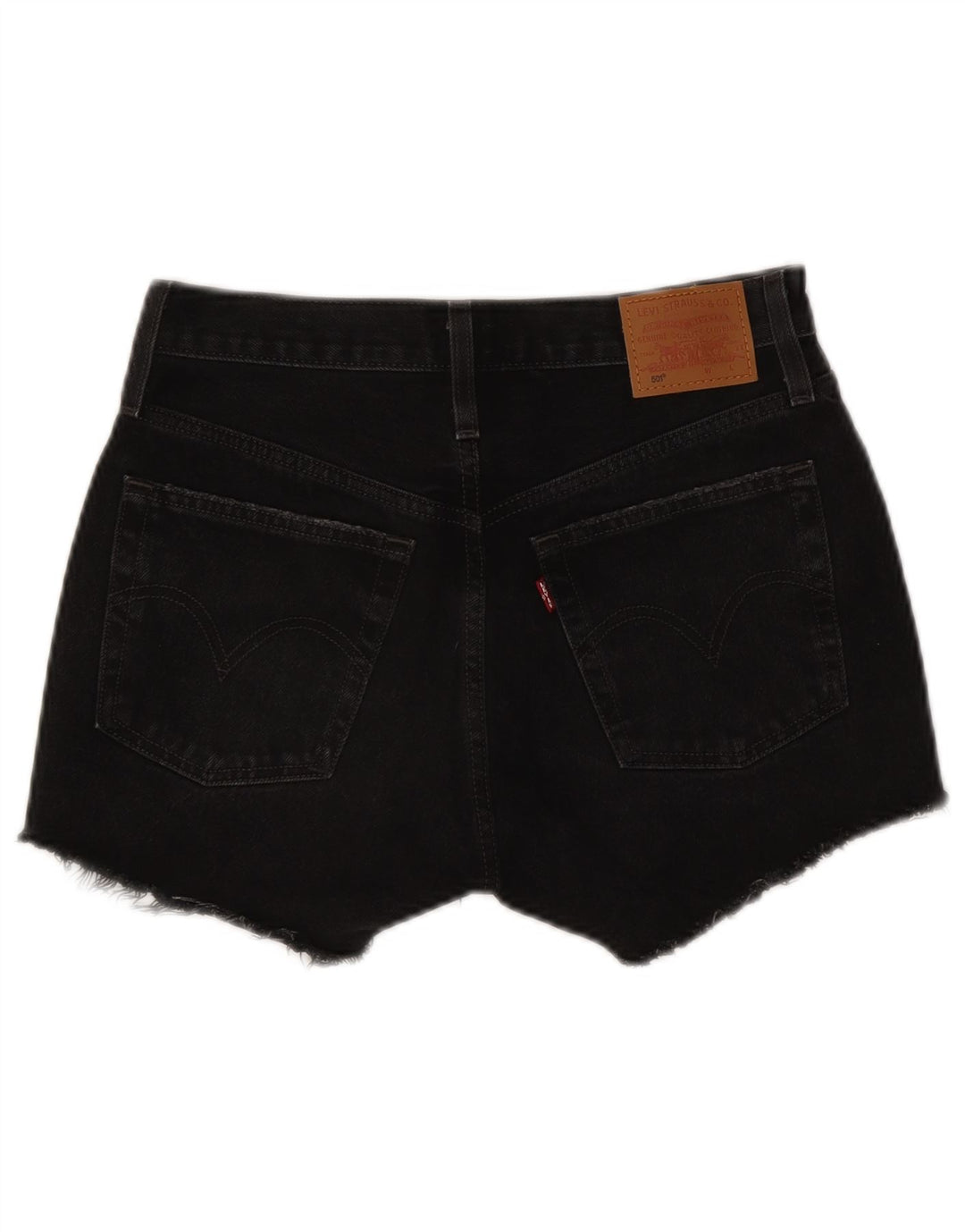 Levi's Mujer 501 Shorts De Mezclilla Desgastados W28 Mediano Negro