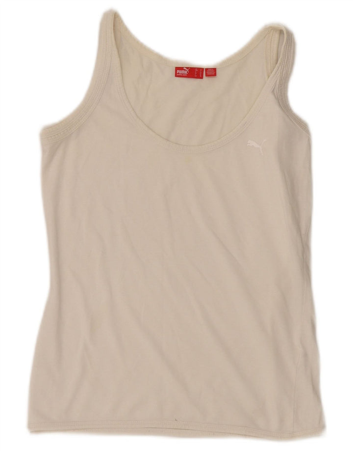 Puma Camiseta sin mangas para mujer UK 8 Small Off White