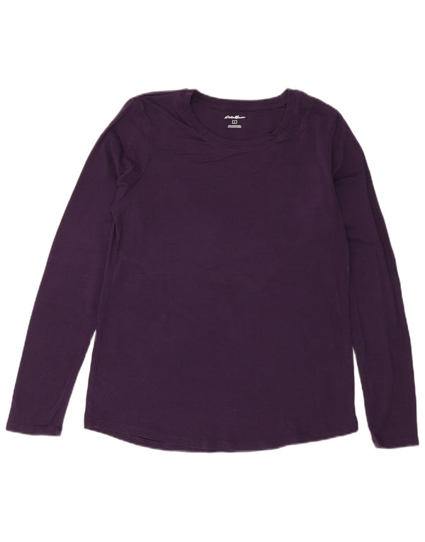 Eddie Bauer Top para mujer de manga larga UK 44 Grande Algodón morado