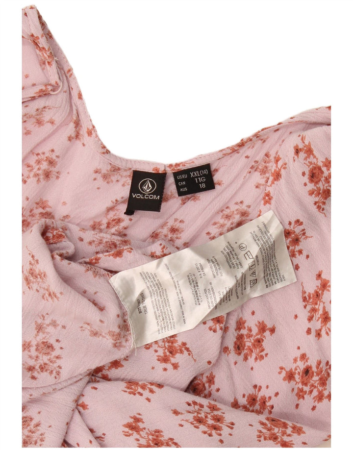Volcom Top Halter para Mujer UK 20 2XL Viscosa Floral Rosa