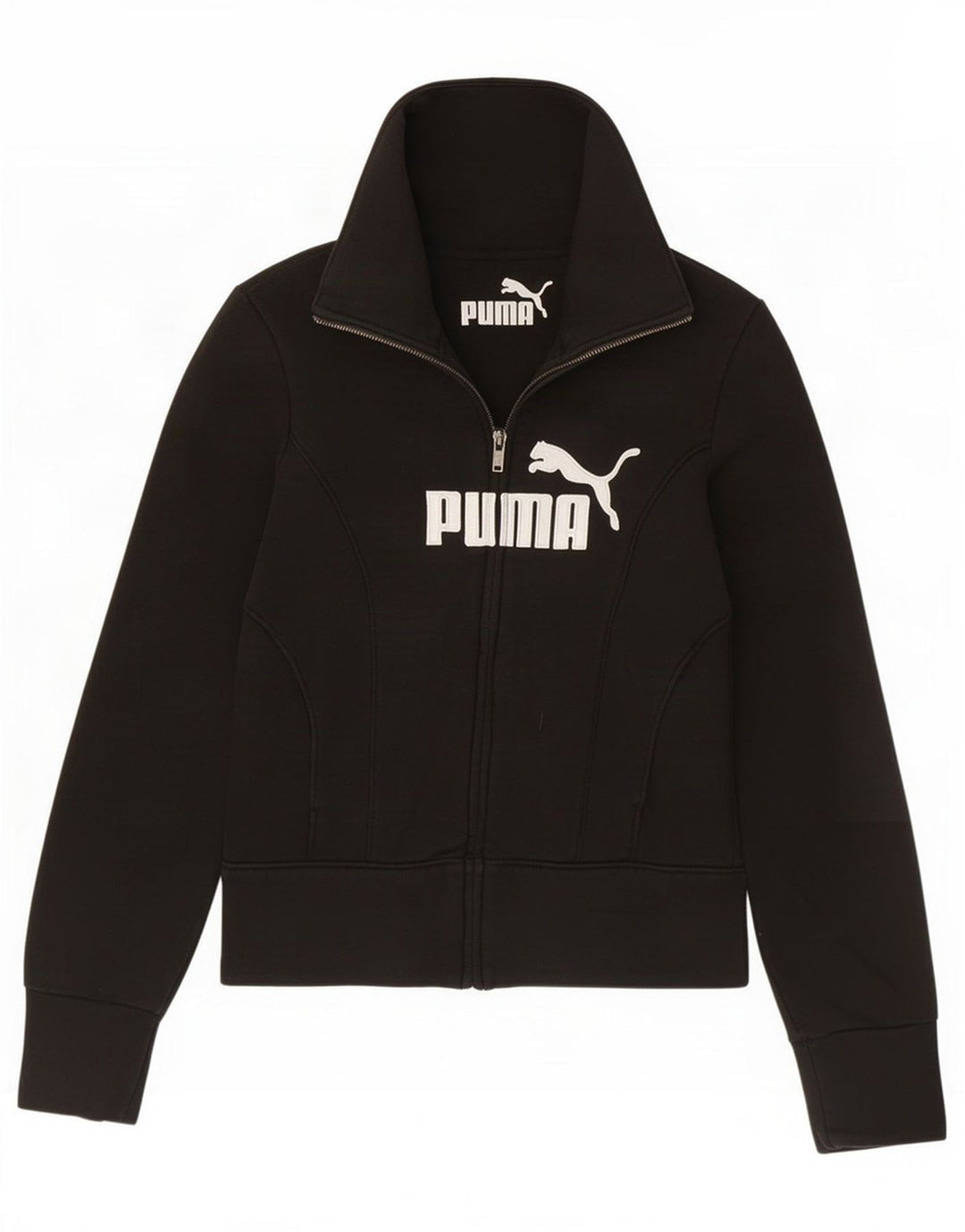 Puma Mujer Gráfico Chándal Top Chaqueta Reino Unido 8 Pequeño Negro