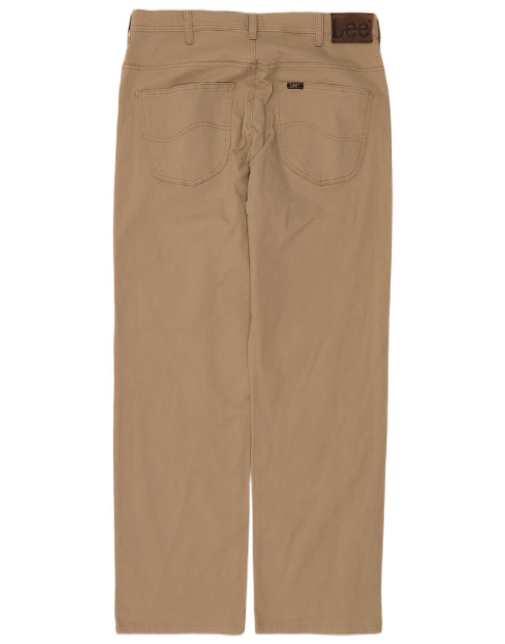 LEE Pantalones informales rectos Brooklyn para hombre W34 L34 Algodón beige
