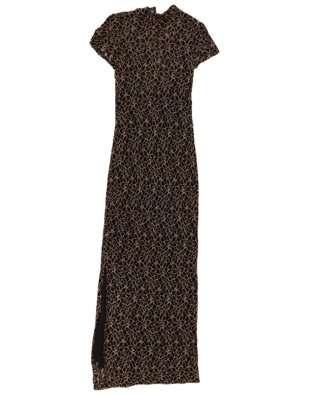 WALLIS Vestido largo de encaje pequeño para mujer UK 8 Small Viscosa floral negra