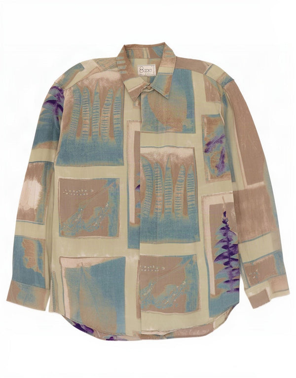 BOOGIE Camisa Hombre Grande Azul Patchwork