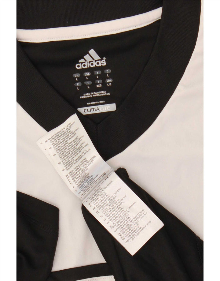 Adidas Hombre Climalite Camiseta Top Grande Negro Colorblock Poliéster