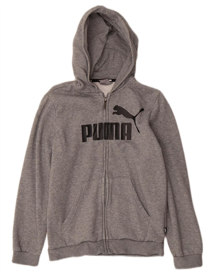 PUMA Sudadera con capucha y cremallera gráfica para niños 13-14 años Algodón gris