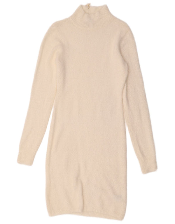 Jessica Simpson Vestido tipo jersey de manga larga para mujer UK 10 Small White Nylon