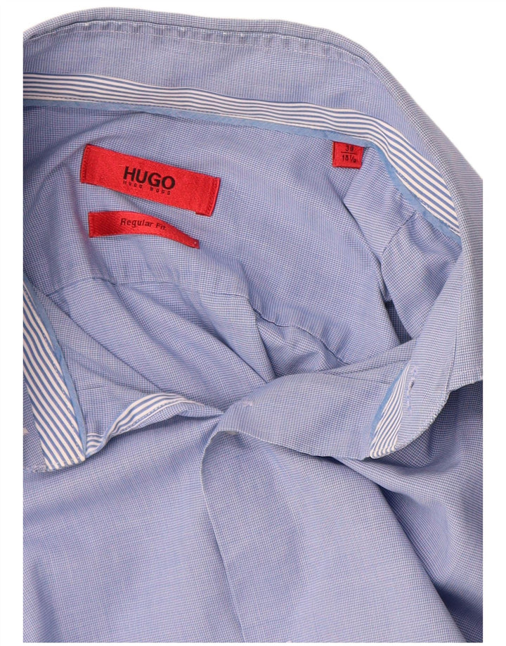 Hugo Boss Camisa de corte regular para hombre Talla 39 15 1/2 Algodón azul medio