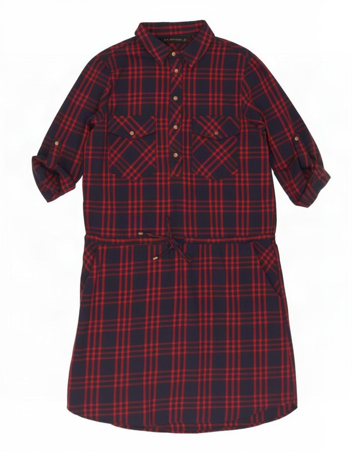Zara Vestido camisero tipo jersey para mujer, talla 44, talla mediana, color azul marino