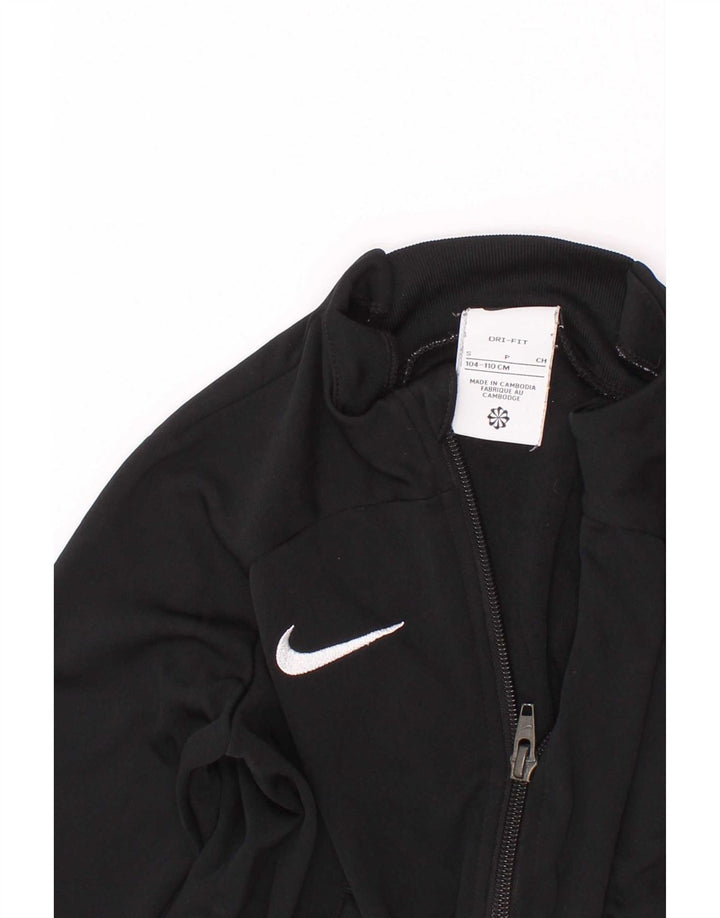 Nike Dri Fit Chándal Top Chaqueta para Niñas 4-5 Años Pequeño Negro Poliéster