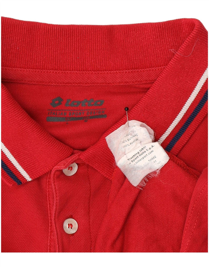 Lotto Polo De Manga Larga Para Hombre Algodón Rojo Medio