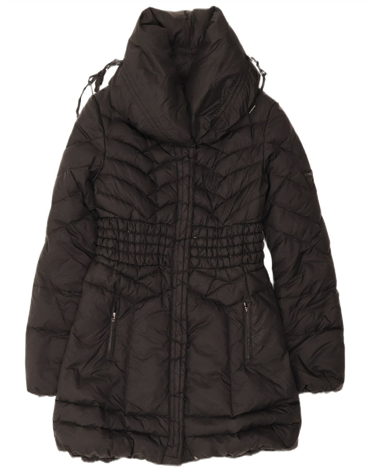 Guess Abrigo acolchado para mujer UK 8 Small Poliéster negro