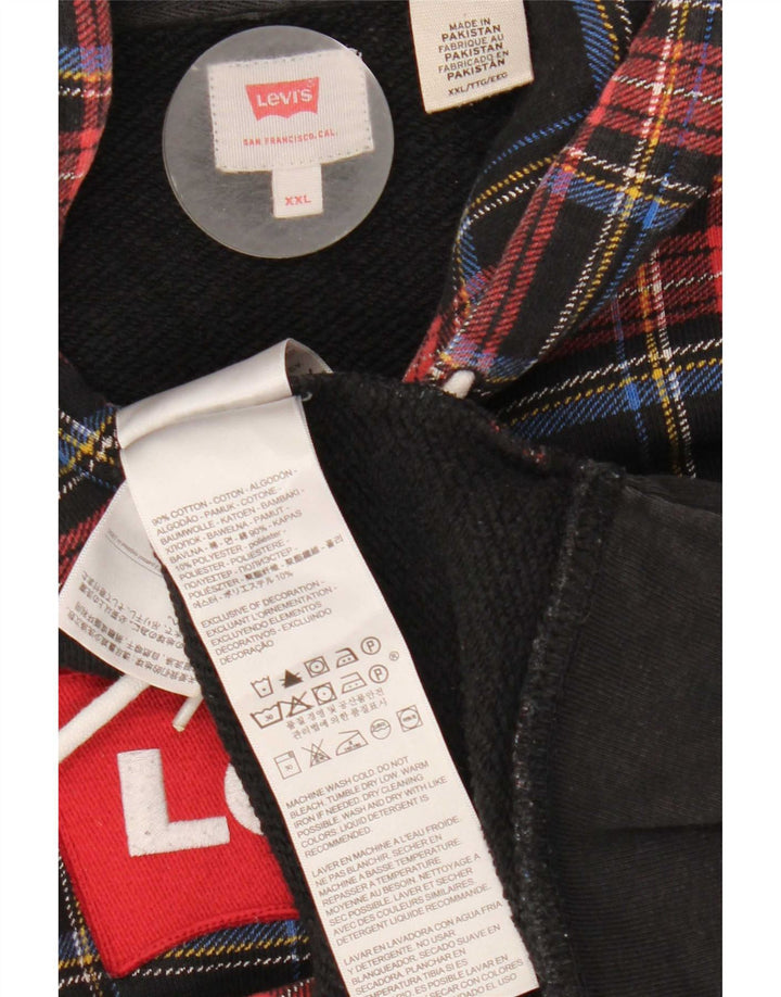 Levi's Jersey con capucha gráfica para hombre 2XL Algodón a cuadros multicolor