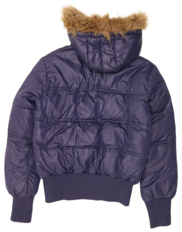 Chaqueta acolchada con capucha Lee para mujer UK 46 Large Poliéster azul marino