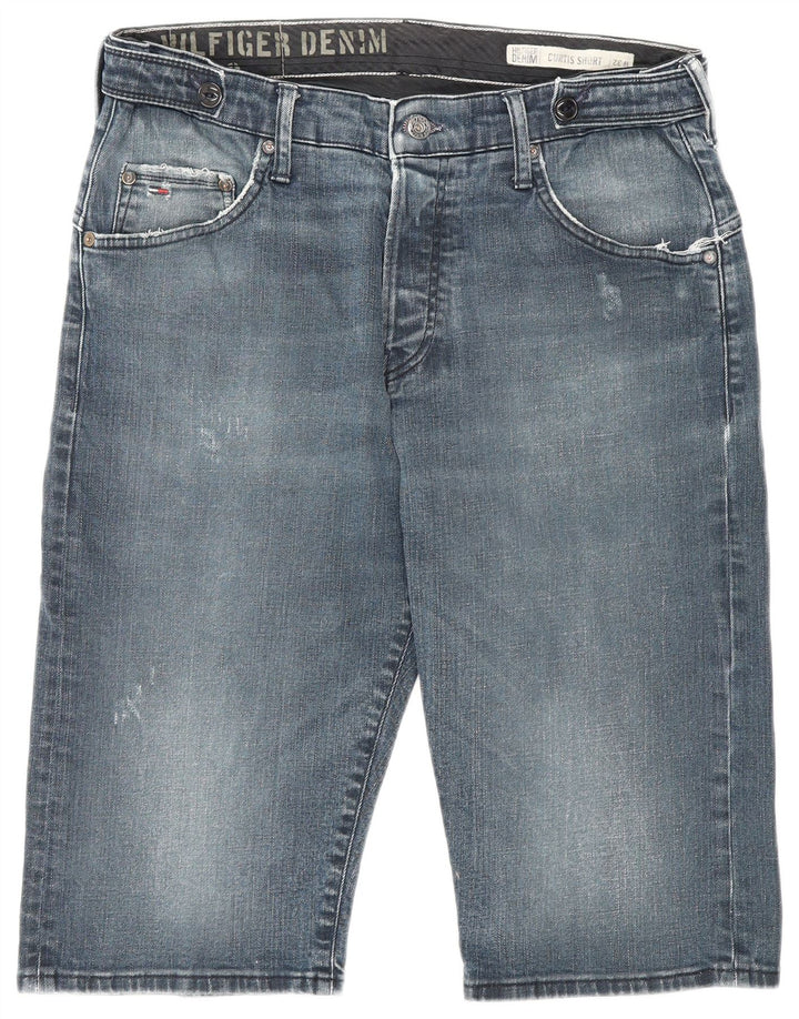 Tommy Hilfiger Shorts de mezclilla desgastados Curtis para hombre W32 Azul medio