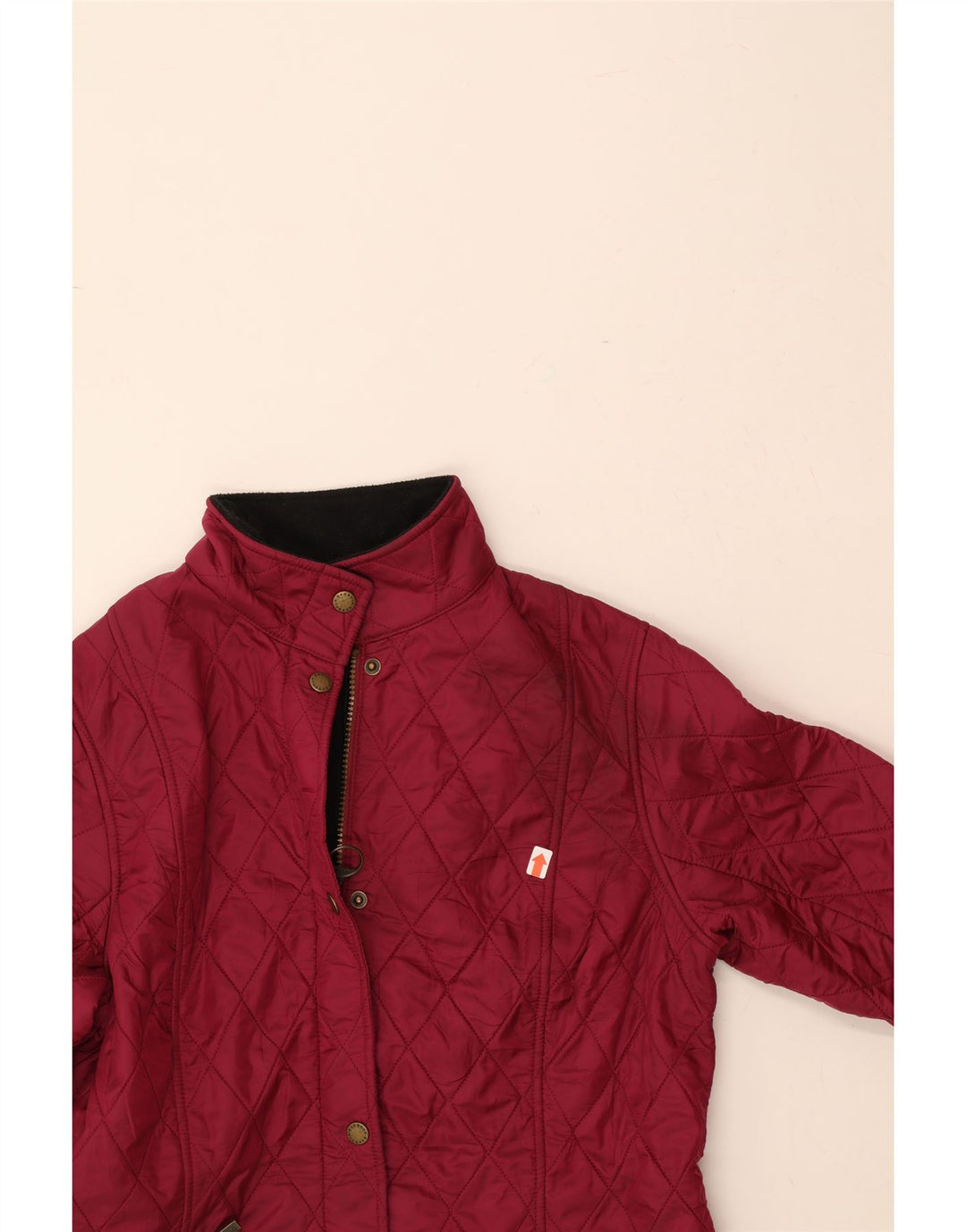 BARBOUR Womens Quilted Jacket UK 14 Large Maroon Polyamide Vintage Barbour and Second-Hand Barbour from Messina Hembry 