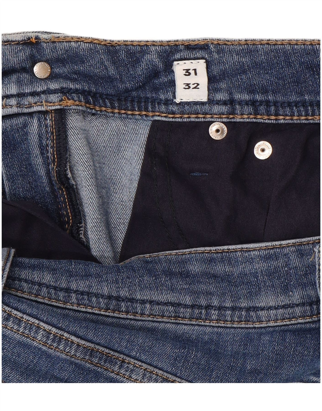 JACK & JONES Mens Straight Jeans W31 L32 Blue Cotton