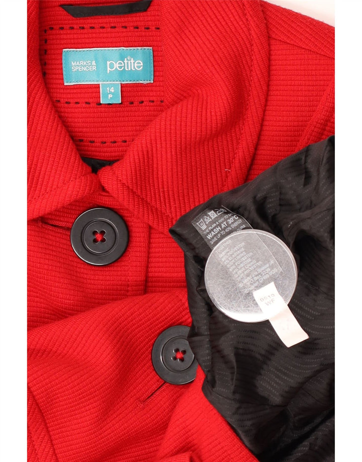 Marks & Spencer Chaqueta tipo blazer de 3 botones para mujer Petite Crop UK 44 Grande Rojo