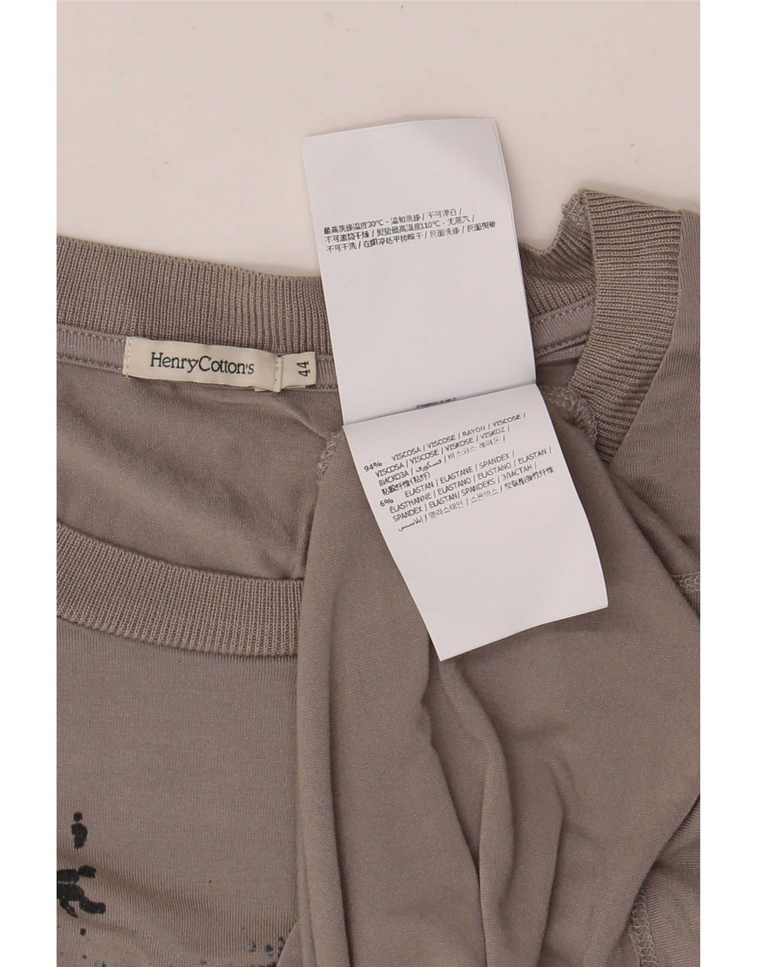 Henry Cottons Top gráfico para mujer de manga larga IT 44 Gris medio Floral