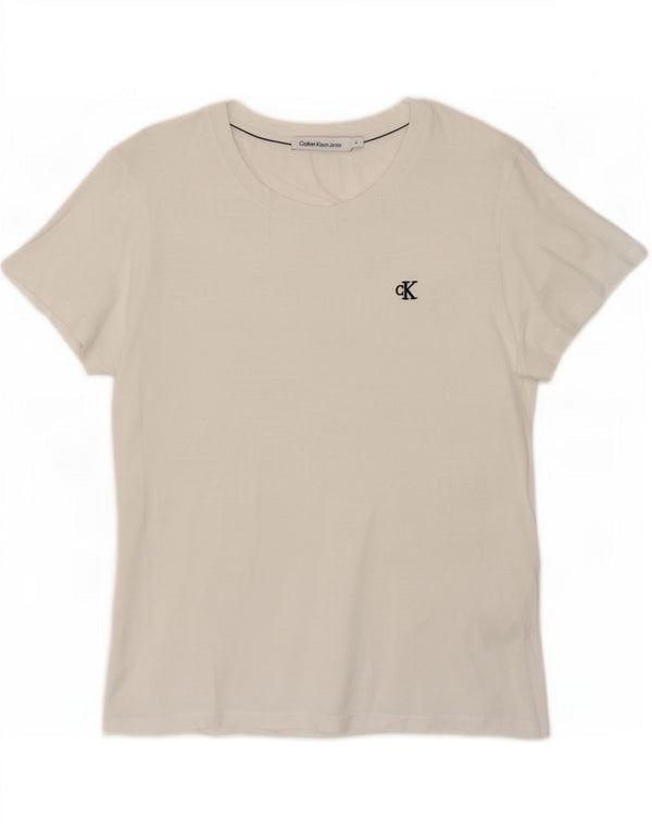 Calvin Klein Jeans Camiseta Mujer Top UK 40 XL Blanco