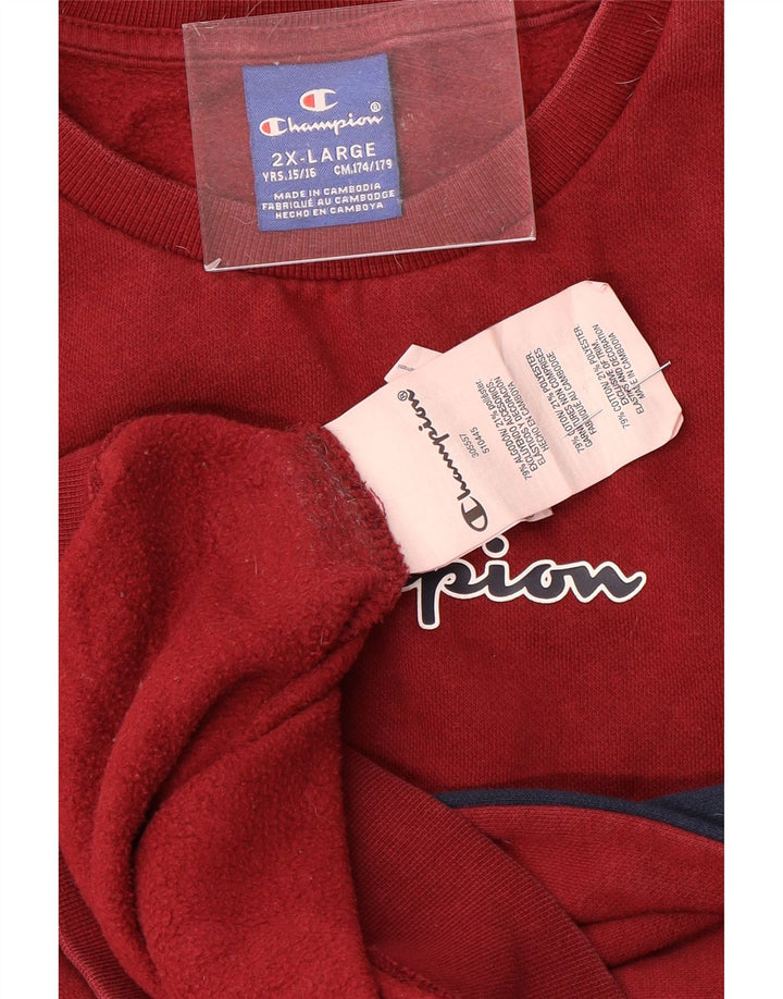 CHAMPION Sudadera para niño Jersey 15-16 años 2XL Rojo Colorblock Algodón
