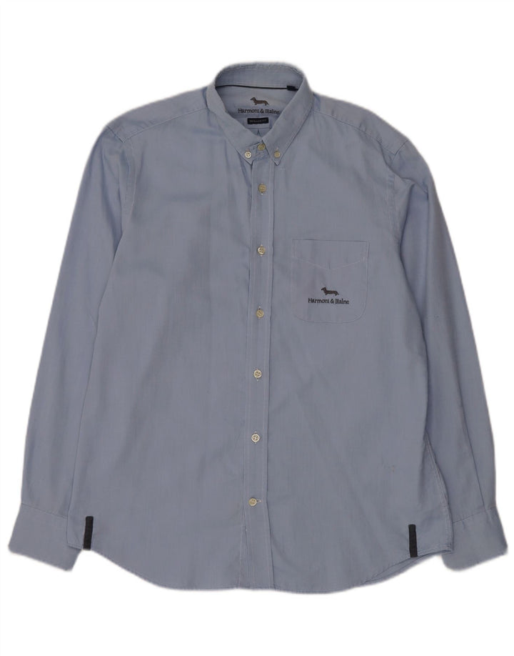 Camisa Harmont & Blaine Hombre Regular Fit Algodón Azul Grande