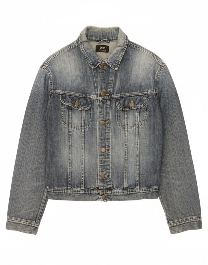 LEE Womens Denim Jacket UK 16 Large Blue Cotton