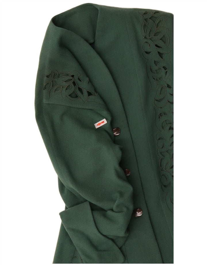 Vintage mujer 3 botones Blazer chaqueta Reino Unido 12 medio verde Paisley